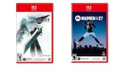 final fantasy vii and madden 27 switch 2 boxes on white background