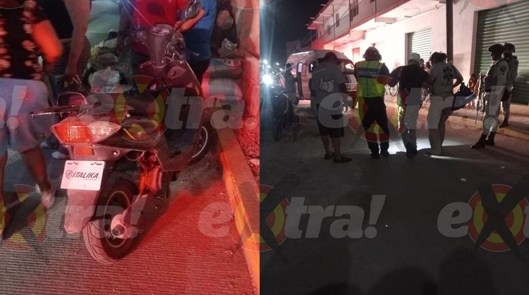 Motociclista ebrio choca contra casa en Tetelcingo y desata pánico por falsa balacera