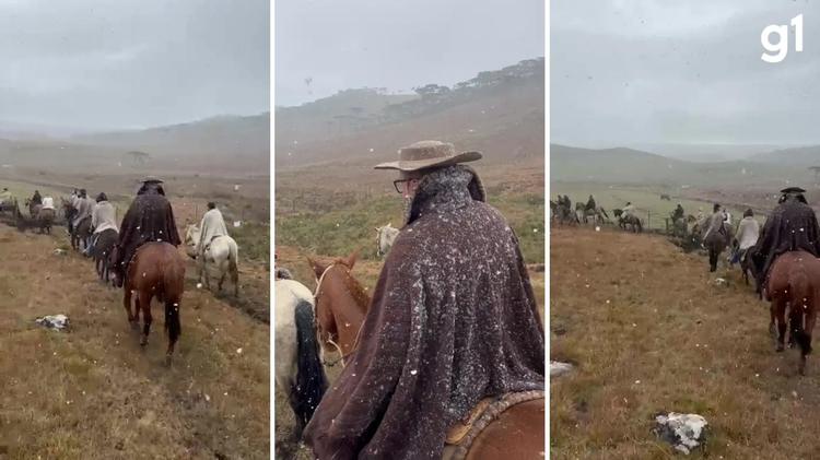 VÍDEO: Serra do RS registra neve neste domingo