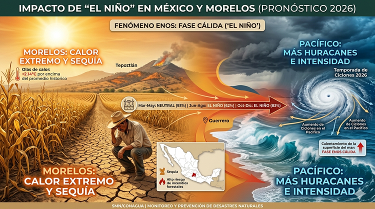 Del "Silencio" Térmico al Calor Extremo: "El Niño" Amenaza con Sacudir a México y Morelos en 2026