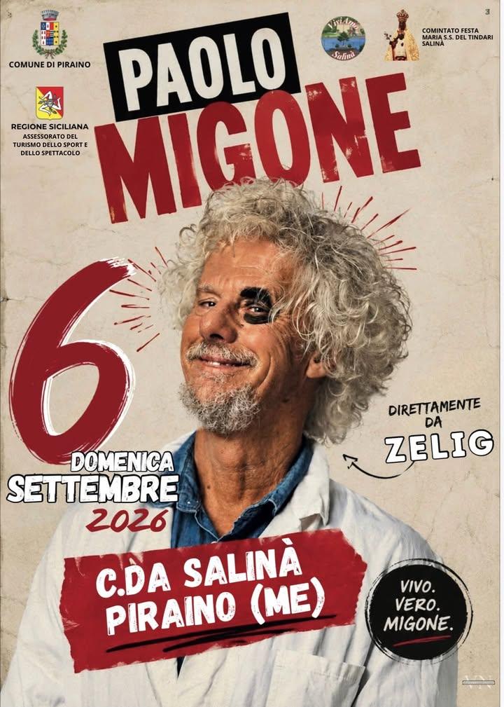 🤩Stasera, direttamente da Zelig, arriva a Salinà 𝑷𝑨𝑶𝑳𝑶 𝑴𝑰𝑮𝑶𝑵𝑬! 🎭 Uno dei volti più amati della comicità ita...