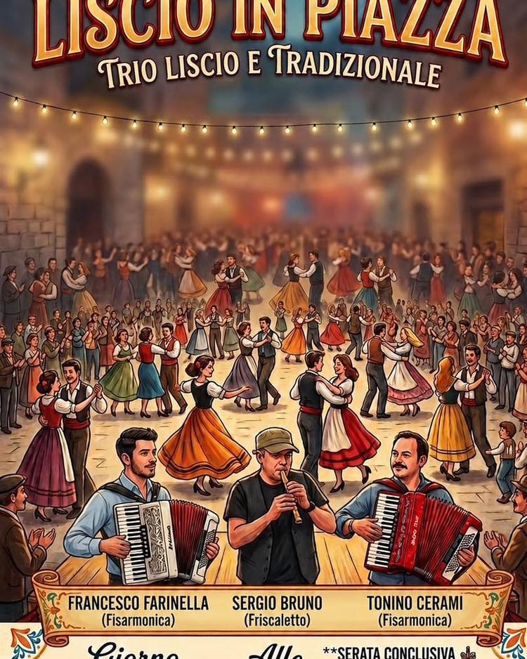 🎶💃 LISCIO IN PIAZZA! 🕺🎶 Una serata speciale dedicata alla musica, alla danza e alle nostre tradizioni!  📅 Domenica...