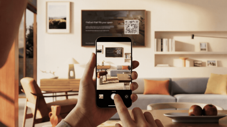 a person using the amazon ember artline tv's match the room feature