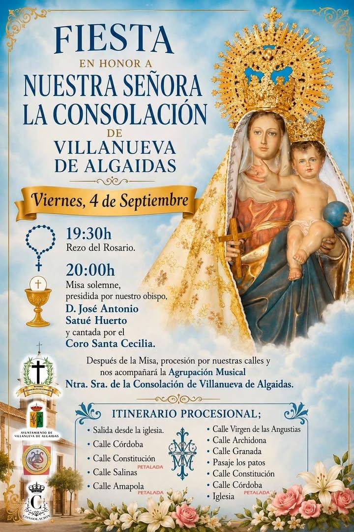 🌹 El viernes 4 de septiembre, Villanueva de Algaidas celebra el día de su patrona, Nuestra Señora de la Consolación, fi...