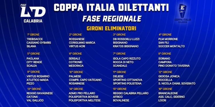 Coppa Italia dilettanti in Calabria, ecco la composizione dei gironi e il calendario