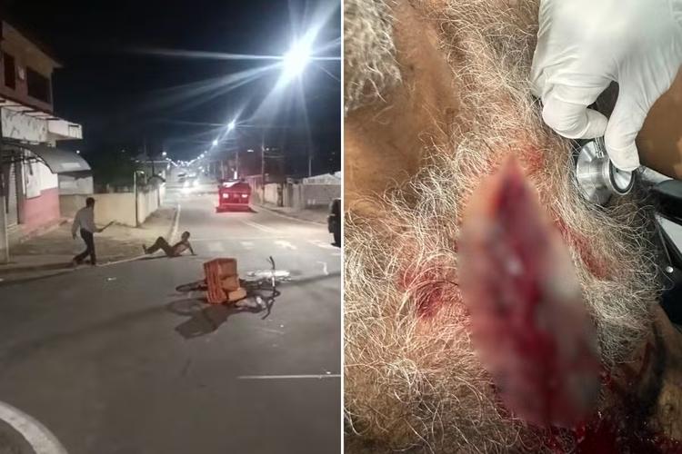 Homem é preso após agredir outro com facão no interior de SP; VÍDEO