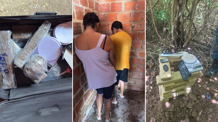 Tonel enterrado com tabletes de maconha é encontrado em área de mata em Teresina; suspeito foge
