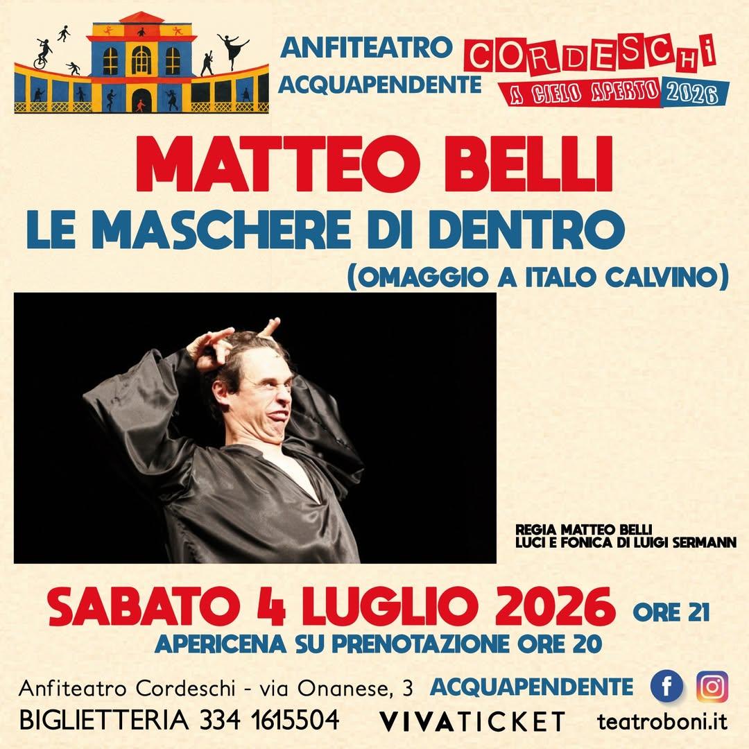 🎭 Sabato all'anfiteatro Cordeschi di Acquapendente (VT)🎭 📅 Sabato 4 luglio alle ore 21.00 andrà in scena "Le maschere...