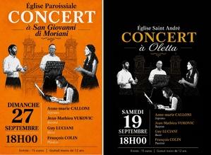 Deux beaux concerts à Oletta et à San Giovanni di Moriani 