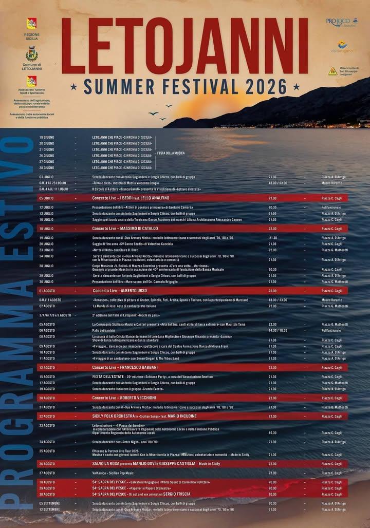 📌LETOJANNI SUMMER FESTIVAL Tanti eventi ancora in programma per garantire il divertimento e un gradevole soggiorno nell...