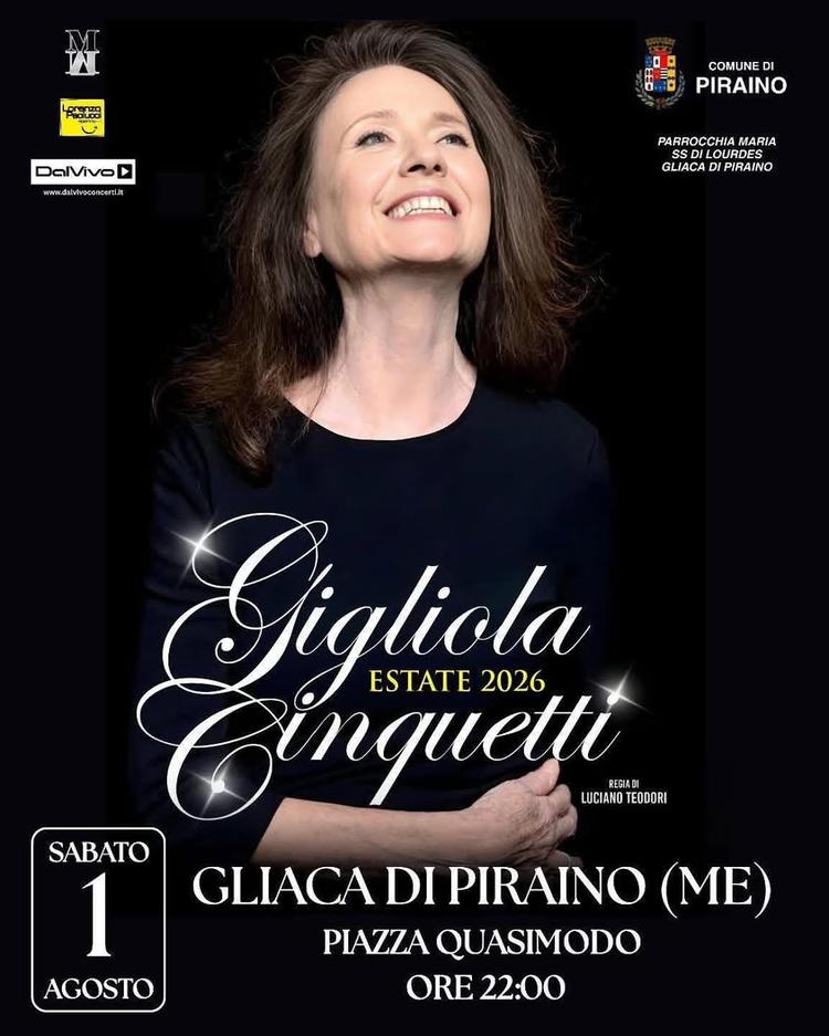 ✨ Questa sera, 𝑮𝒊𝒈𝒍𝒊𝒐𝒍𝒂 𝑪𝒊𝒏𝒒𝒖𝒆𝒕𝒕𝒊! Un grande nome della musica italiana arriva a Gliaca di Piraino per...