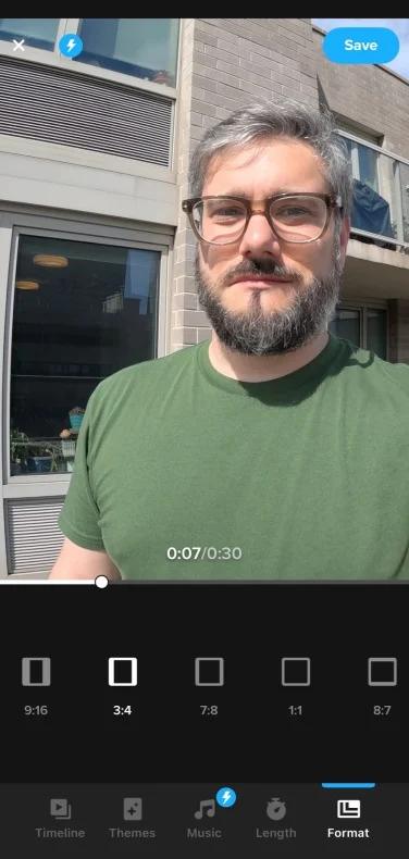 screenshot of edit mode in gopro quik app