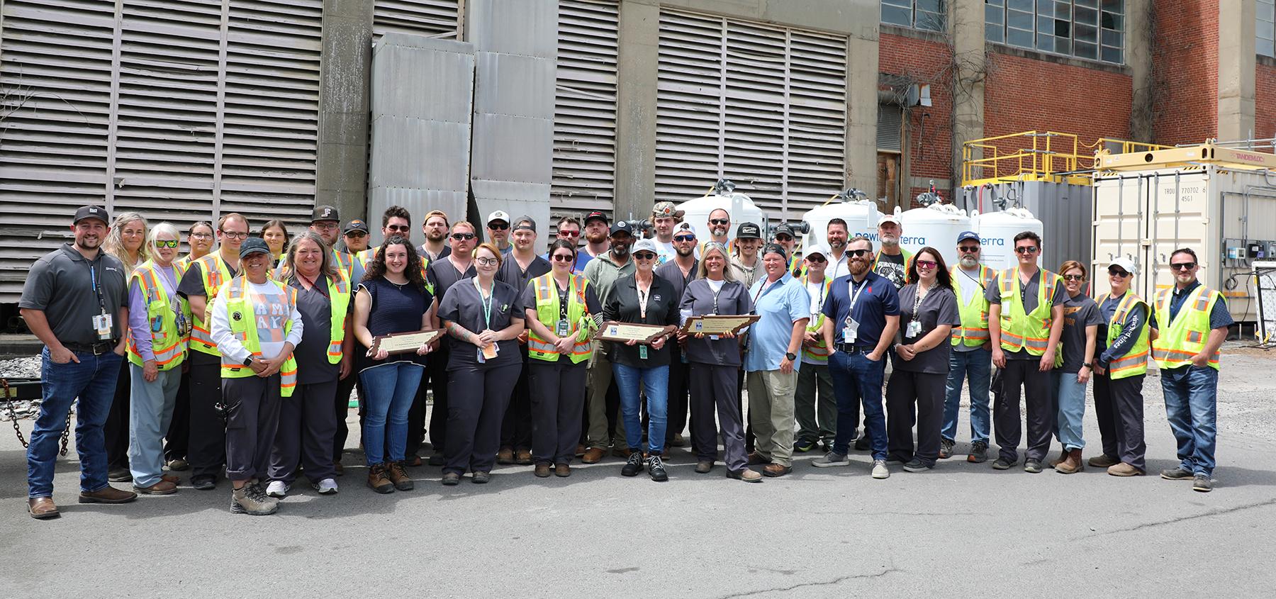 Workers complete filling Beta-1 basement with CLSM