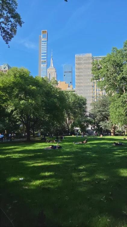 madison square park in new york city with empire state building in background