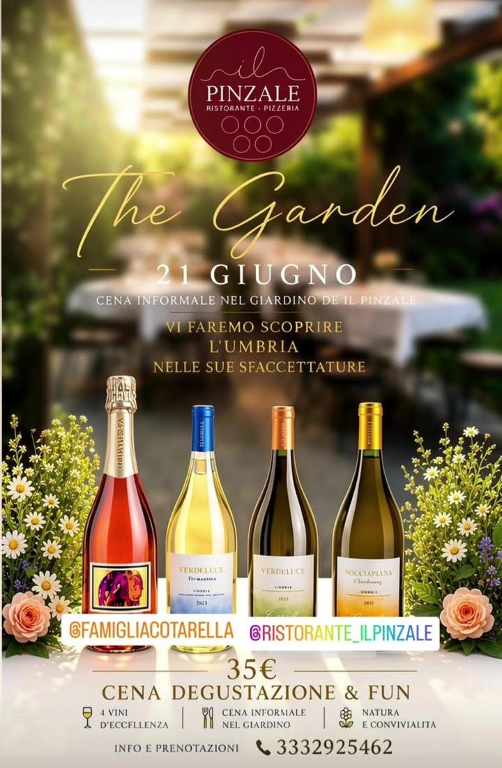 🌿✨ THE GARDEN – Cena Degustazione & Fun ✨🍷 📅Il 21 giugno, nel suggestivo giardino de Il Pinzale a Bolsena (VT), vi as...