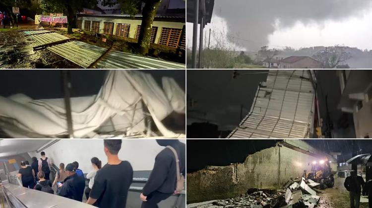 Estragos no RS: estado registra muro de presídio derrubado, tornado e vento de 120 km/h em Porto Alegre