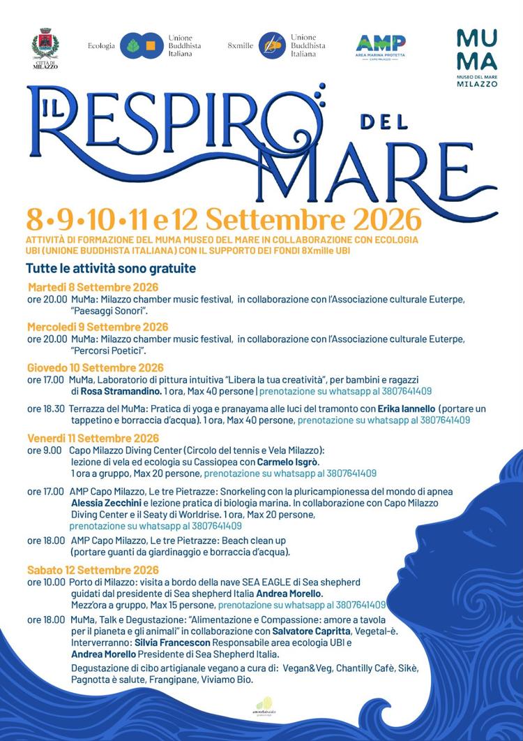 “Il Respiro del Mare”, cinque giorni di eventi gratuiti a Milazzo tra musica, ecologia, vela e sostenibilità