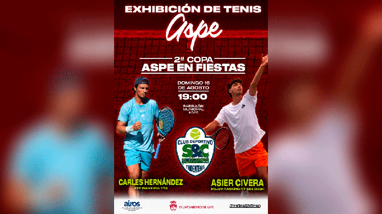 #Aspe: El tenis profesional se cita este domingo en las pistas municipales