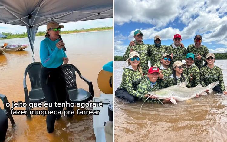 Mulheres divertem com versão feminina da música ‘Que Pescar que Nada’ em acampamento no Rio Araguaia; vídeo