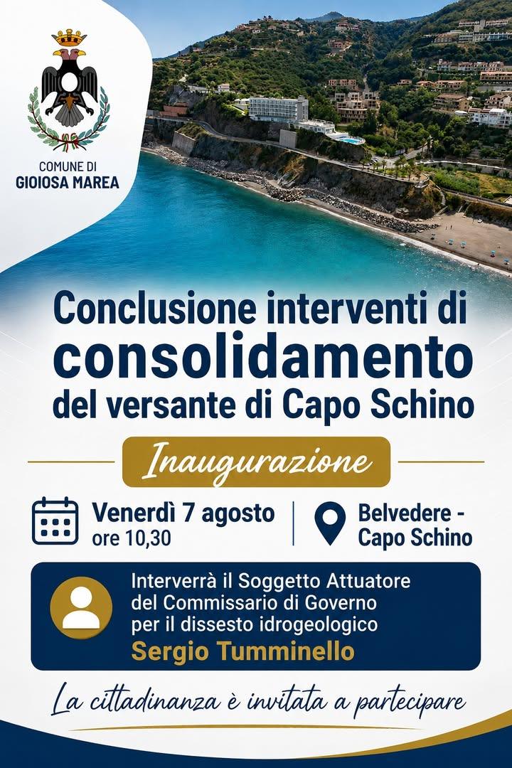 📌Si sono conclusi gli interventi di consolidamento del versante di Capo Schino a Gioiosa Marea, rivolti sia alla messa...