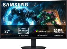 The Samsung 37-inch Odyssey G7 (G75F) Series 4K UHD curved gaming monitor on a white background