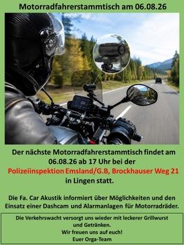 POL-EL: Lingen - Motorradfahrerstammtisch August