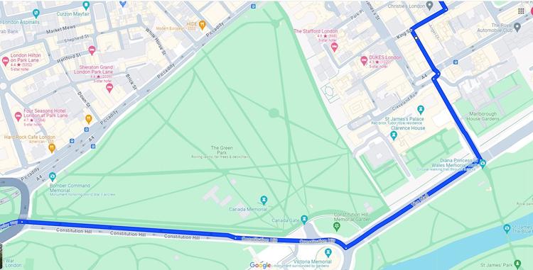 Part 2 of the 11km Piccadilly to Westfield Cycle along the Mall and Constitution Hill