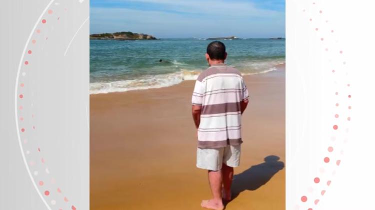 Após meses sem andar por causa de uma queda, paciente de 61 anos conhece o mar pela primeira vez no ES