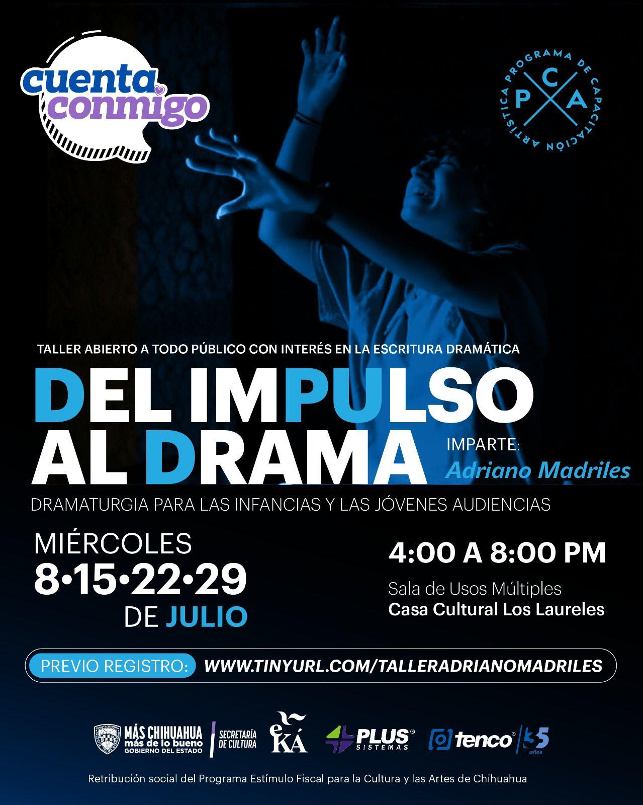 Invita Cultura al taller “Del Impulso al Drama” enfocado a teatro para niños y jóvenes