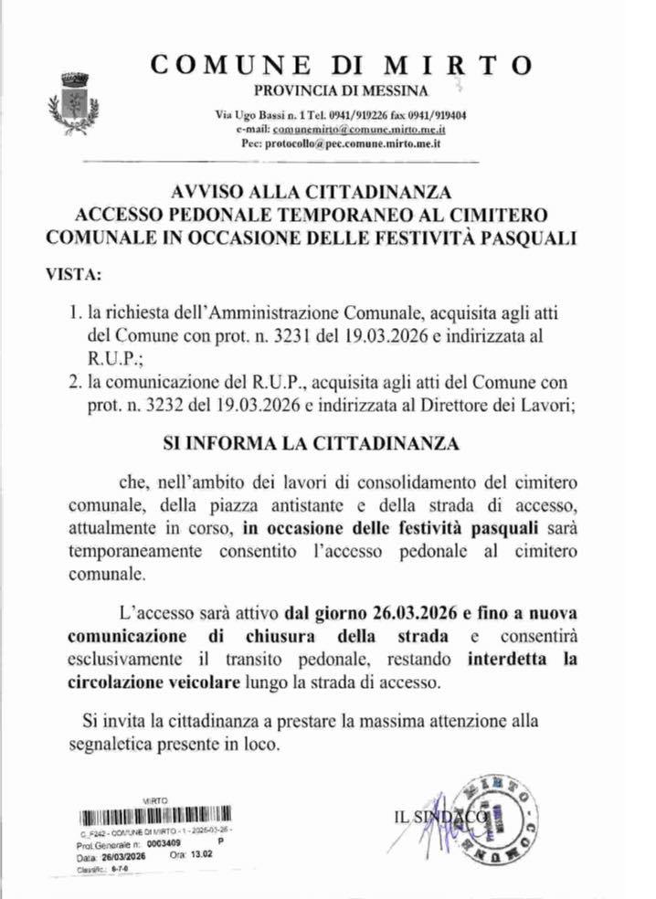 Comune di Mirto Posted