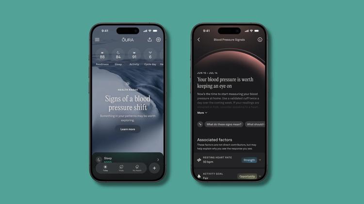 A phone showing the Oura app