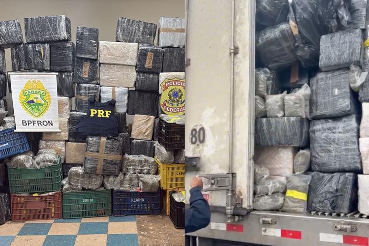 Motorista fica nervoso, se contradiz e polícia encontra 2,5 toneladas de maconha em caminhão no PR