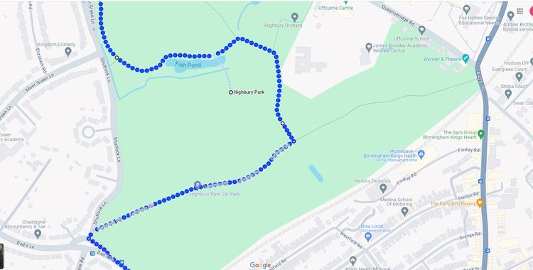 Part 5 of the 7.8km Dog-friendly Three Parks Run to Highbury Park 