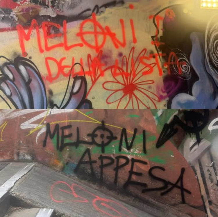 "Meloni appesa, prima della lista": le scritte choc contro la premier nel giorno della Festa della Repubblica