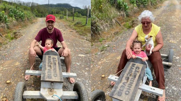 ‘Taca-le pau, Marco Véio’: protagonista de meme recria descida com filha de 1 ano uma década após vídeo viral