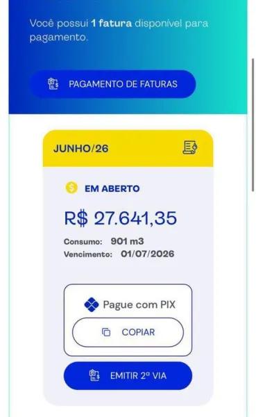 Morador de Cruz Alta  recebe conta de água de mais de  R$ 27 mil