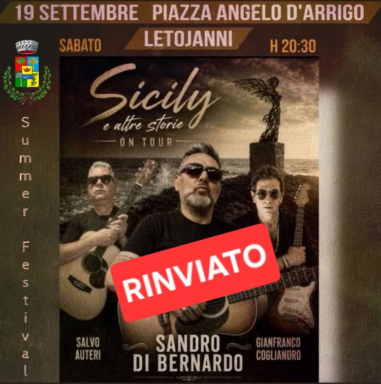 ☔️SPETTACOLO RINVIATO A causa delle avverse condizioni meteo lo spettacolo "Sicily e altre storie", previsto per questa...