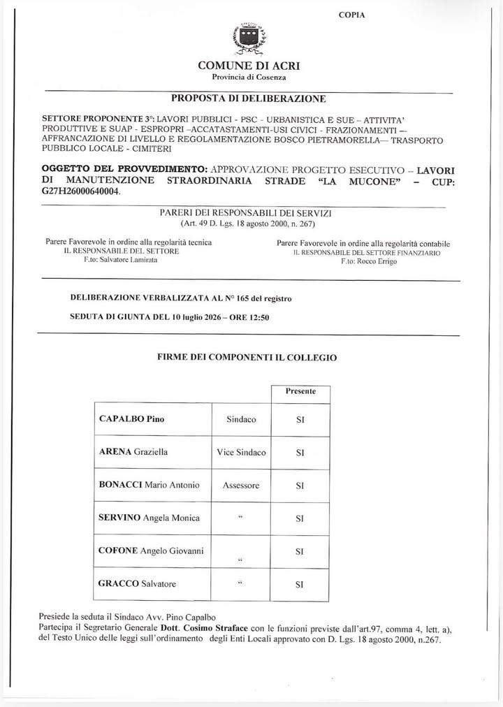 Nei prossimi giorni, completate le procedure di competenza degli uffici, prenderanno il via i lavori di manutenzione str...