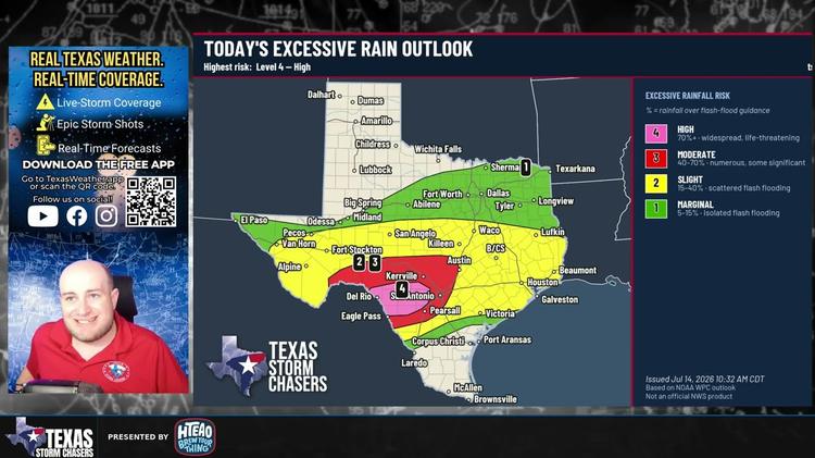 High Risk Texas Flooding Tonight: Extreme Rain May Repeat