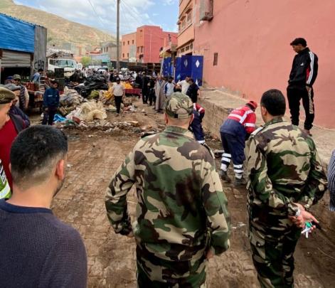 قائد الملحقة الإدارية الأولى بإمنتانوت يقود حملة ميدانية لتحرير الملك العمومي