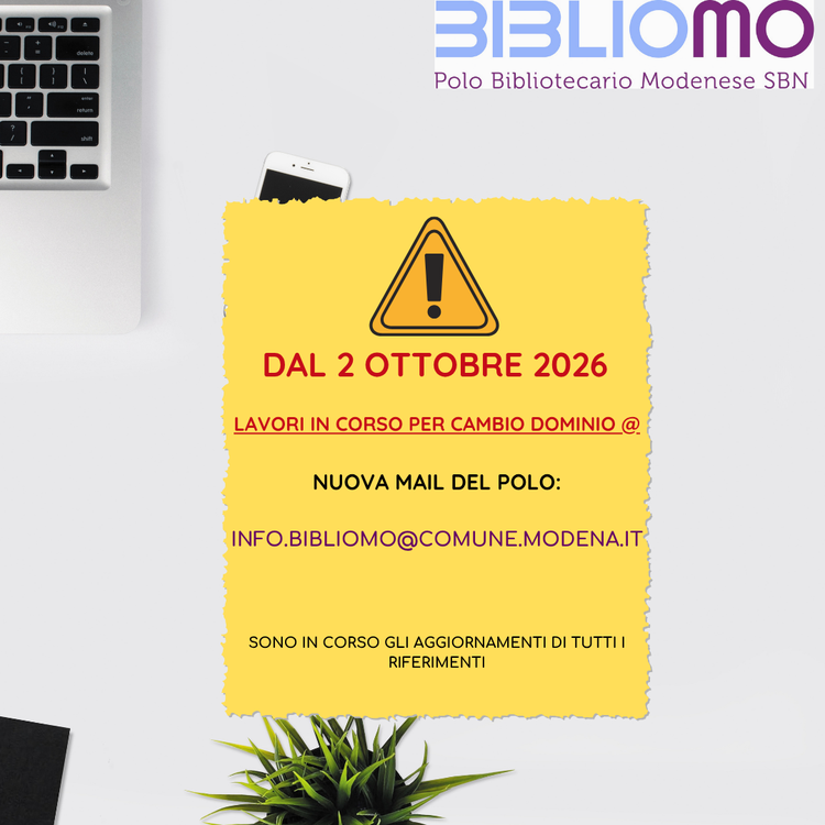 Cambio dominio mail Polo Modenese - info.bibliomo@comune.modena.it