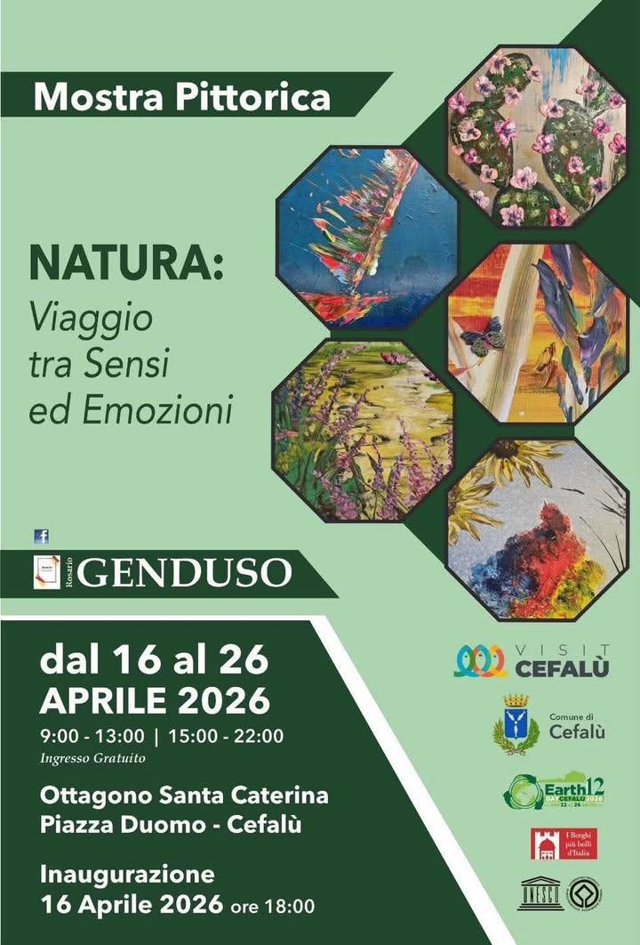 Oggi pomeriggio Inaugurazione mostra "Natura: viaggio tra Sensi ed Emozioni" di Rosario Genduso all'Ottagono Santa Cater...