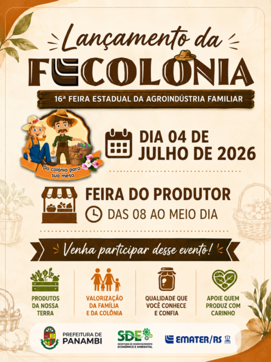 16ª Fecolônia de Panambi terá lançamento oficial neste sábado dia 04