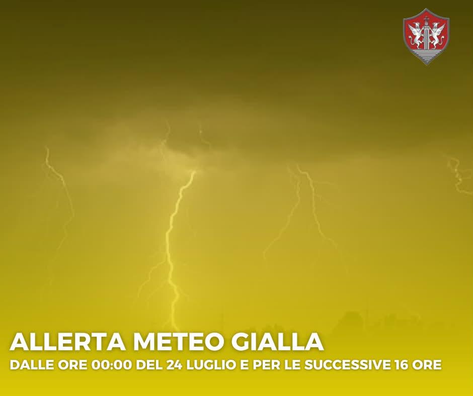 🟡 ALLERTA METEO GIALLA ⚡️ Il Dipartimento Protezione Civile Regione Puglia ha emesso un messaggio di allerta meteo gial...