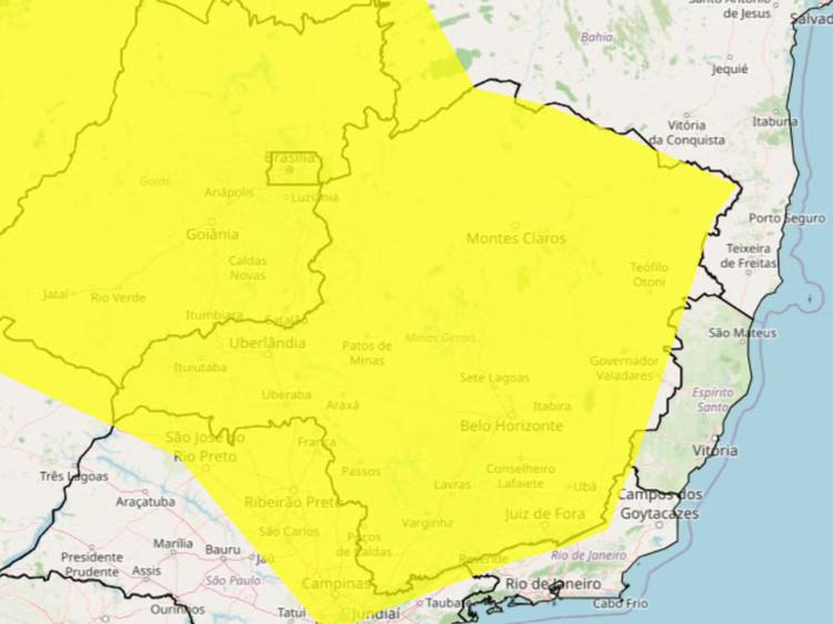 INMET emite alerta de 'tempestade' para 129 cidades do Norte, Centro e Noroeste de MG