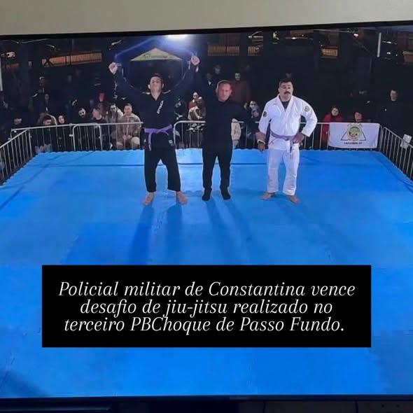 *POLICIAL MILITAR DE CONSTANTINA VENCE DESAFIO DE JIU-JITSU NO 3º BPCHOQUE DE PASSO FUNDO*