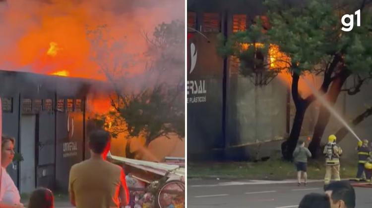 Incêndio que destruiu parte de fábrica em Santo Ângelo é controlado por bombeiros após quase 12 horas