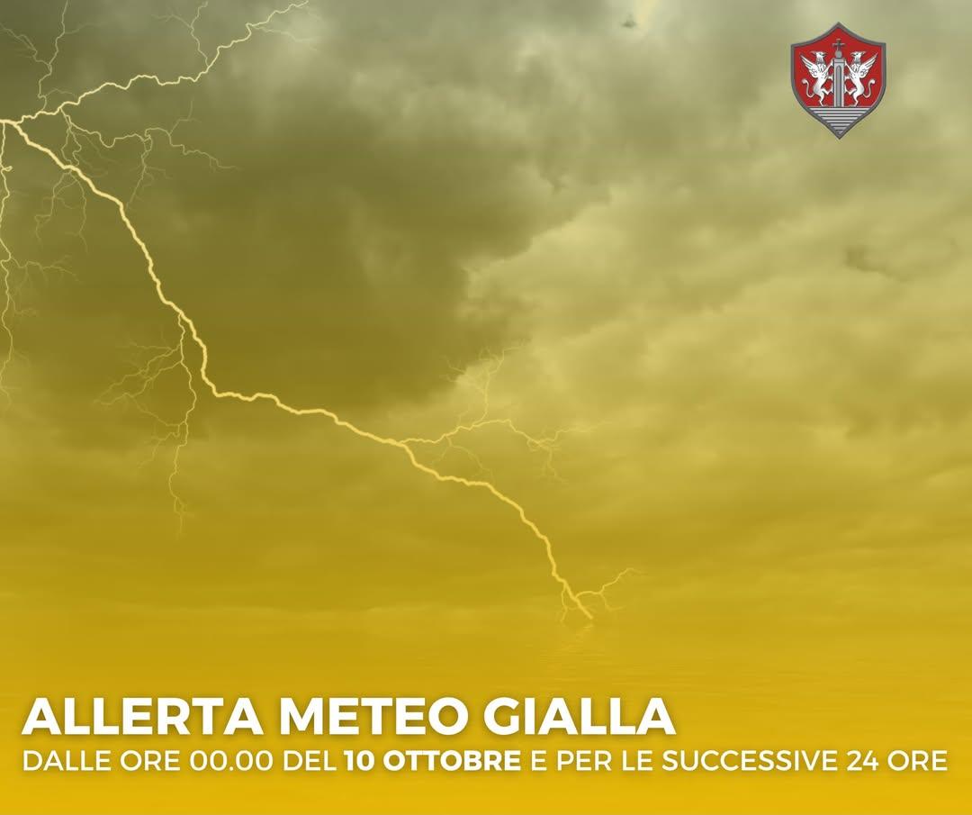 🟡 ALLERTA METEO GIALLA ⚡️ Il Dipartimento Protezione Civile Regione Puglia ha emesso un messaggio di allerta meteo gial...