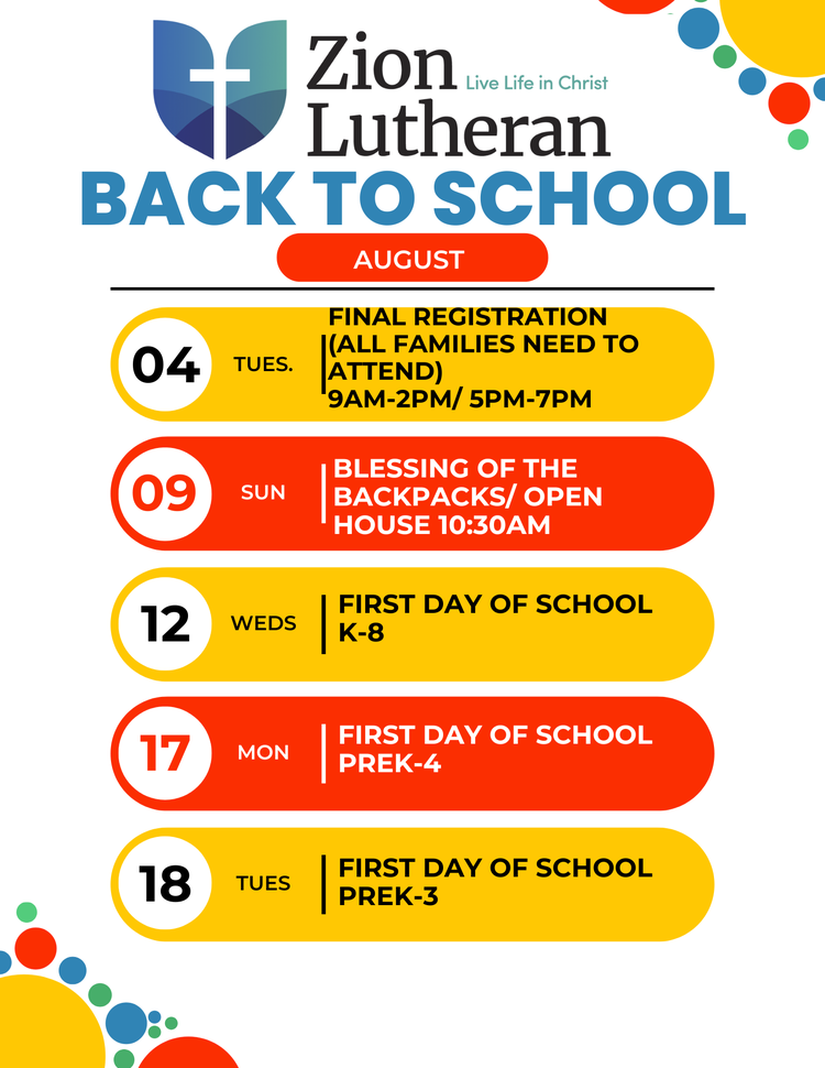 Back To School Upcoming Events
