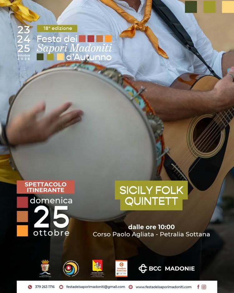 🎶 Sicily Folk… Quintett itinerante La domenica della Festa dei Sapori Madoniti d’Autunno si vive anche tra le piazze, c...